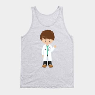 Doctor, Lab Coat, Medicine, Cute Boy, Brown Hair Tank Top